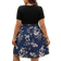 Shein Plus Vacation Casual ColorBlock Floral Print Short Sleeve Dress