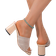 Shein New Fashionable PlusSize Chunky Heel Knitted HighHeeled SquareToe Khaki Womens Sandals