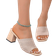 Shein New Fashionable PlusSize Chunky Heel Knitted HighHeeled SquareToe Khaki Womens Sandals