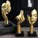 Thinker Statue Set of 3 Pcs Golden Figurine 6.9" 3pcs