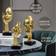 Thinker Statue Set of 3 Pcs Golden Figurine 6.9" 3pcs