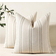 Shein Double-Sided Striped Woven Pillow Covers 2 pcs Pillow Case Green, Beige (50x30cm)