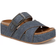 Blowfish Iris Platform Slide Sandals - Dark Denim Faux Leather
