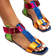 Shein Comfortable Women Cute Rainbow Color Block Sandals