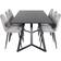 Ebuy24 MarinaBLBL Matgrupp Svart Och 6 Polar Matstola Bordsgrupp 180x90cm 7st