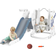 Aiyaplay Space-Themed Slide and Swing Set for Kids w/ Basketball Hoop, Blue