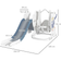 Aiyaplay Space-Themed Slide and Swing Set for Kids w/ Basketball Hoop, Blue