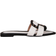 Shein Kvinnors Nyhet Platta Sandaler Med Svart Och Vit Frgblock Spetsig t Fashionabel Utomhus Tofflor