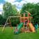 Gorilla Playsets Avalon Wood Swing Set with Wood Roof and Monkey Bars Amber Amber