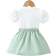 Shein Young Girl Summer Puff Sleeve Short Sleeve TShirt Bowknot Skirt Outfit