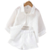 Shein Toddler Girls Solid Cami Top & Shorts & Button Up Shirt