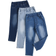 Shein 3pcs/set Toddler Girls' Basic Comfortable Stretchy Slim Fit Denim Pants For Everyday Casual Wear