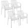 tectake Chairs Alcudia Set of 4 White Garden Dining Chair