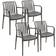 tectake Chairs Alcudia Set of 4 White Garden Dining Chair