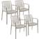 tectake Chairs Alcudia Set of 4 White Garden Dining Chair