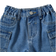 Shein Girls' Mid Washed Blue Denim Shorts With Folded Hem