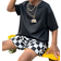 Shein 2pcs/Set Young Boys' Casual College Style Comfortable Fashionable Practical Versatile Soft Comfortable Cool Street Graffiti Hand-Painted Breathable &