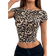 Shein Leopard Print Backless Knit TShirt For Women