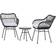 Venture Design Viga Loungegruppe Schwarz Café-Set, 1 Tisch einschl. 2 Stühle