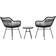 Venture Design Viga Loungegruppe Schwarz Café-Set, 1 Tisch einschl. 2 Stühle