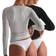 Shein Womens Solid VNeck Long Sleeve Minimalist TShirt Casual Daily Wear