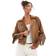 New Look Women's Tan Fringe Trimmed Faux Suede Jacket - Tan