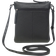 Assots London Pebble Grain Soft Real Leather Crossbody Bag - Black
