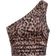 Shein Sexy Casual Ruched One Shoulder Blouse - Leopard Print