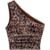 Shein Sexy Casual Ruched One Shoulder Blouse - Leopard Print