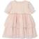 Lil'Atelier Mini Girls Tulle Layered Short Sleeve Dress - Peach Blush