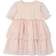 Lil'Atelier Mini Girls Tulle Layered Short Sleeve Dress - Peach Blush