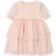 Lil'Atelier Mini Girls Tulle Layered Short Sleeve Dress - Peach Blush