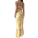 Shein Elegant Floral Printed Backless Mermaid Strapless Dress For Summer
