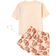 Shein Tween Girl Breathable And Comfortable Short Sleeve Shorts Flame Resistant Pajama Set For Summer
