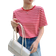 Shein Contrasting Striped Short Sleeve TShirt Summer