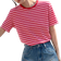 Shein Contrasting Striped Short Sleeve TShirt Summer