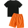 Shein Tween Boy Gamepad Graphic Tee - Drawstring Waist Shorts