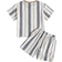 Shein Young Boy Striped Graphic Tee Shorts Set