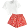 Shein Young Girl pcsSet Casual Solid Short Sleeve TShirt And Ditsy Floral Shorts Summer