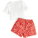 Shein Young Girl pcsSet Casual Solid Short Sleeve TShirt And Ditsy Floral Shorts Summer