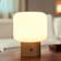 Lucande LED-Bordlampe Katrin Palm Beige Glas Bordlampe