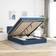 vidaXL Estructura De Cama Otomana Colchón Tela Azul Pardo 140x200 cm Cama con Estructura