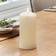Lights4fun Large TruGlow Pillar Battery Flameless 15cm Real Ivory Wax LED Candle