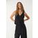 Stradivarius Linen Blend Buttoned Waistcoat - Black