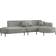 Fun-Möbel Ecksofa Designersofa VALENCIA in Stoff Scala Grau Ottomane Rechts Sofa 210cm