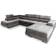 Masseno Ecksofa CASONE L-S mit Schlaffunktion U-Form Gray Sofa 345cm 5-Sitzer
