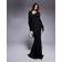 Goddiva Embroidered Lace Scalloped Edge Maxi Dress - Black