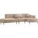 Fun-Möbel Ecksofa Designersofa VALENCIA in Stoff Noel Beige Ottomane Rechts Sofa 210cm