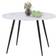 IDMarket Ronde Amelia 4-6 Personnes Effet Marbre Blanc Alaska Pieds 110 cm Table à manger