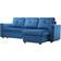 Homcom Letto Angolare 3 Posti Effetto Velluto E Chaise Longue Con Contenitore 232 x 141 x 85 cm Divano